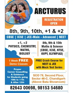 Arcturus coaching institute poster for registration and free demo classes